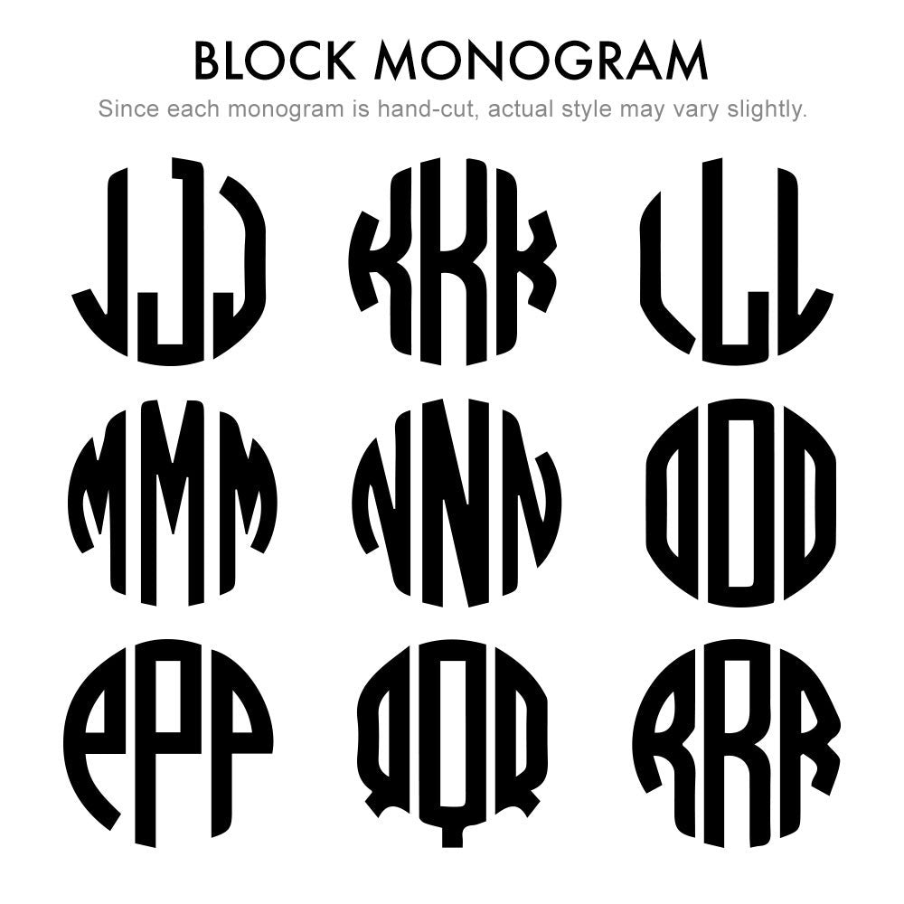 Rose Gold Block Style Monogram Necklace