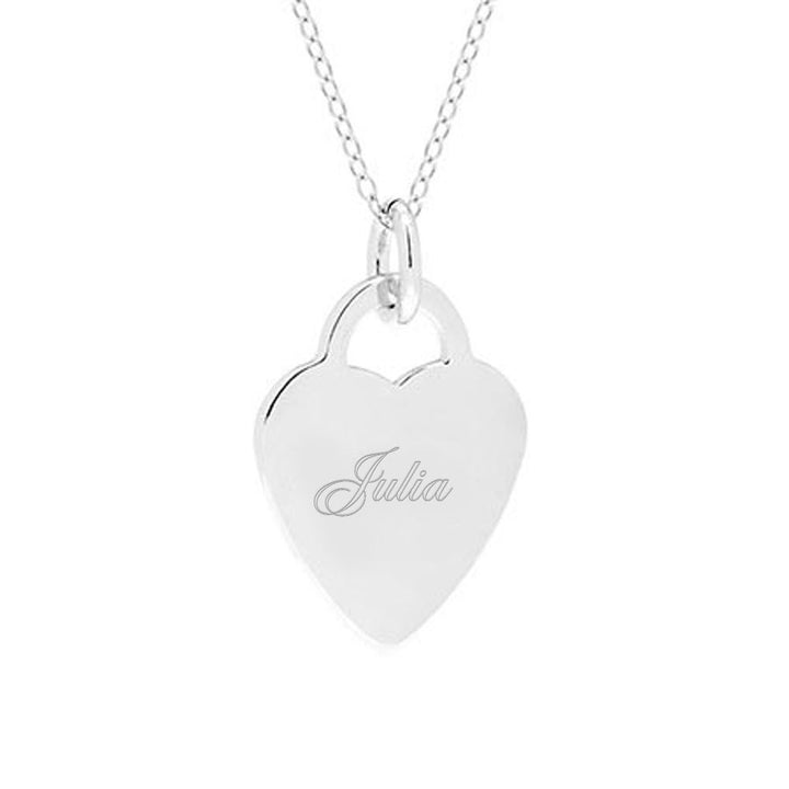 Sterling Silver Engravable Heart Pendant