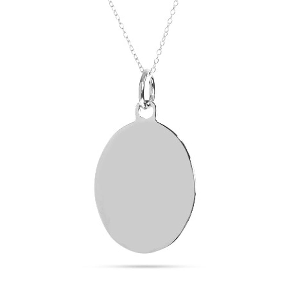 Engravable Stainless Steel Oval Tag Pendant