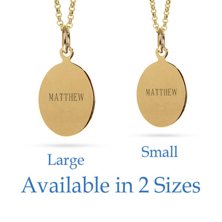 Engravable Gold Plated Oval Tag Pendant