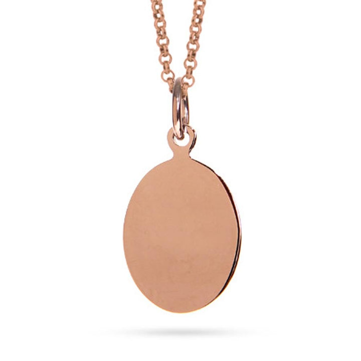 Engravable Rose Gold Plated Oval Tag Pendant