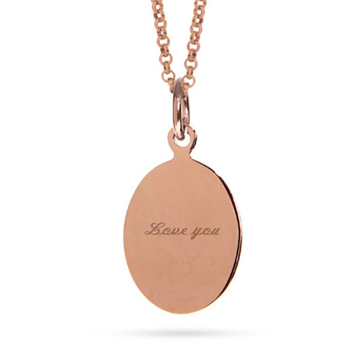 Engravable Rose Gold Plated Oval Tag Pendant