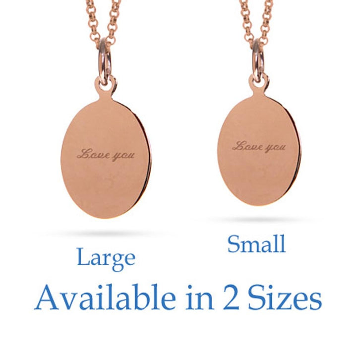 Engravable Rose Gold Plated Oval Tag Pendant