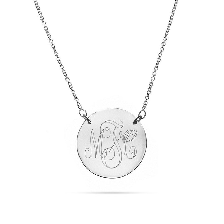 Engravable Sterling Silver Disc Necklace