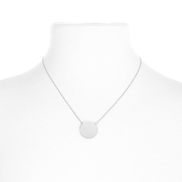 Engravable Sterling Silver Disc Necklace