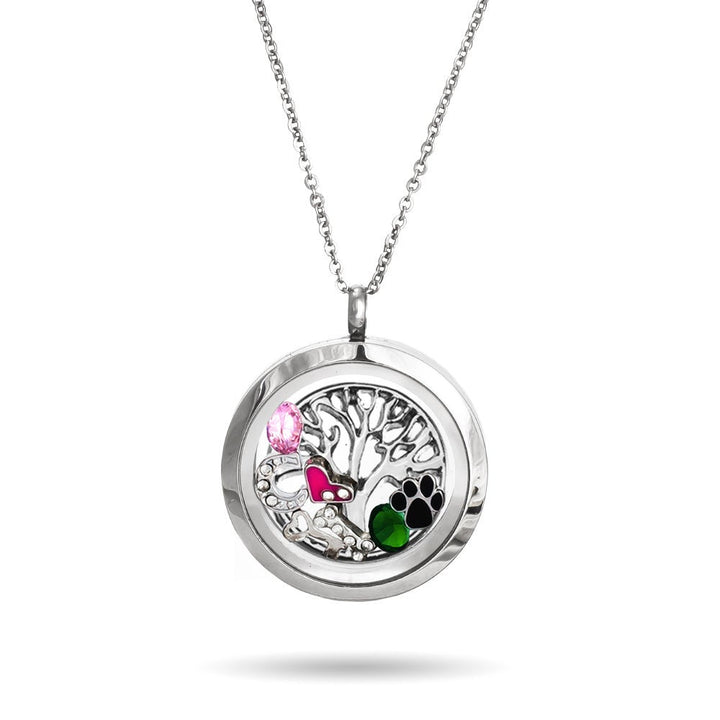 Tree of Life Round Build A Charm Floating Locket