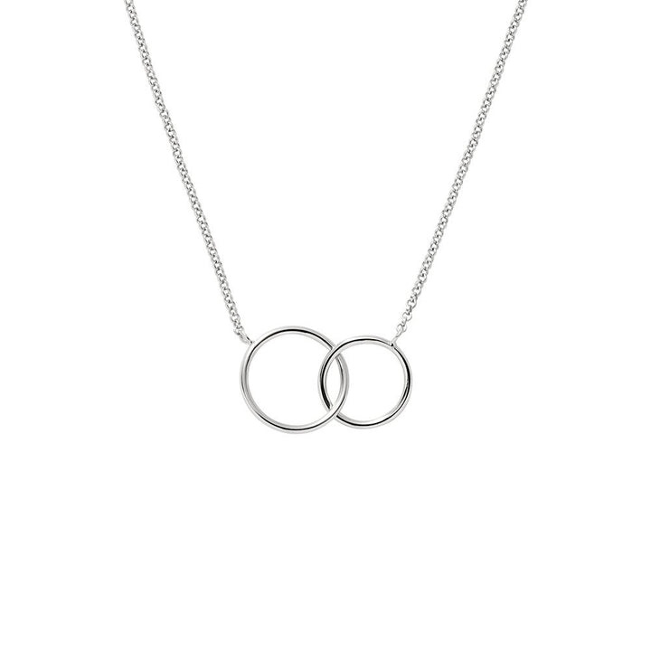 Two Generation Silver Eternity Circle Necklace