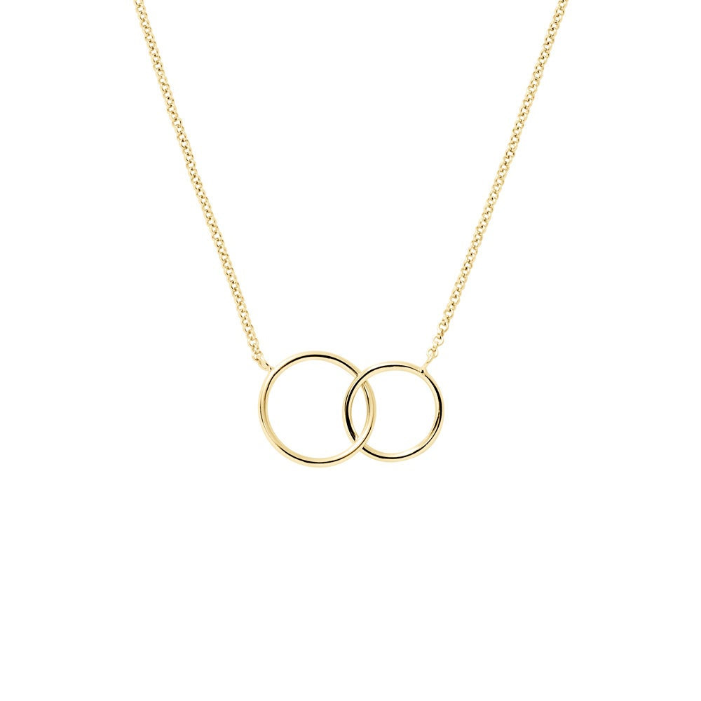 Two Generation Gold Eternity Circle Necklace