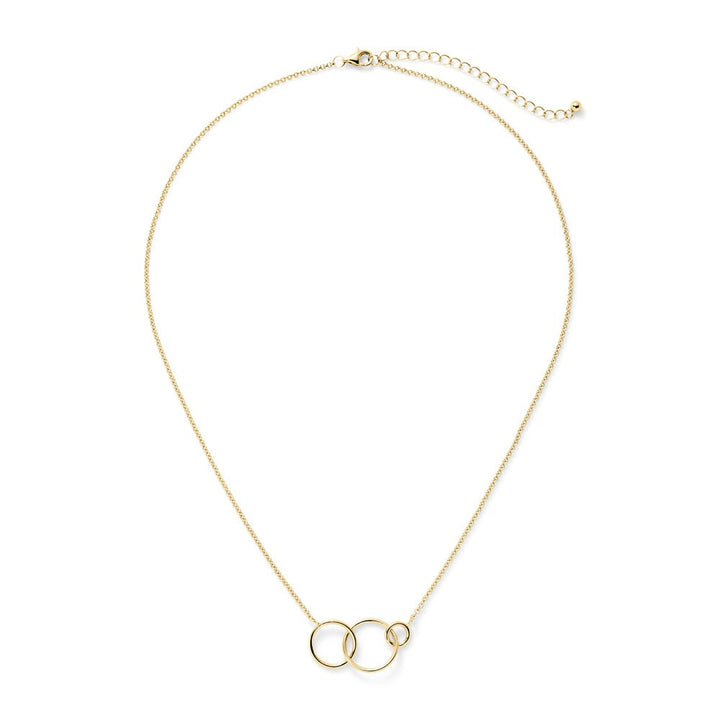 Three Generation Gold Eternity Interlocking Circle Necklace