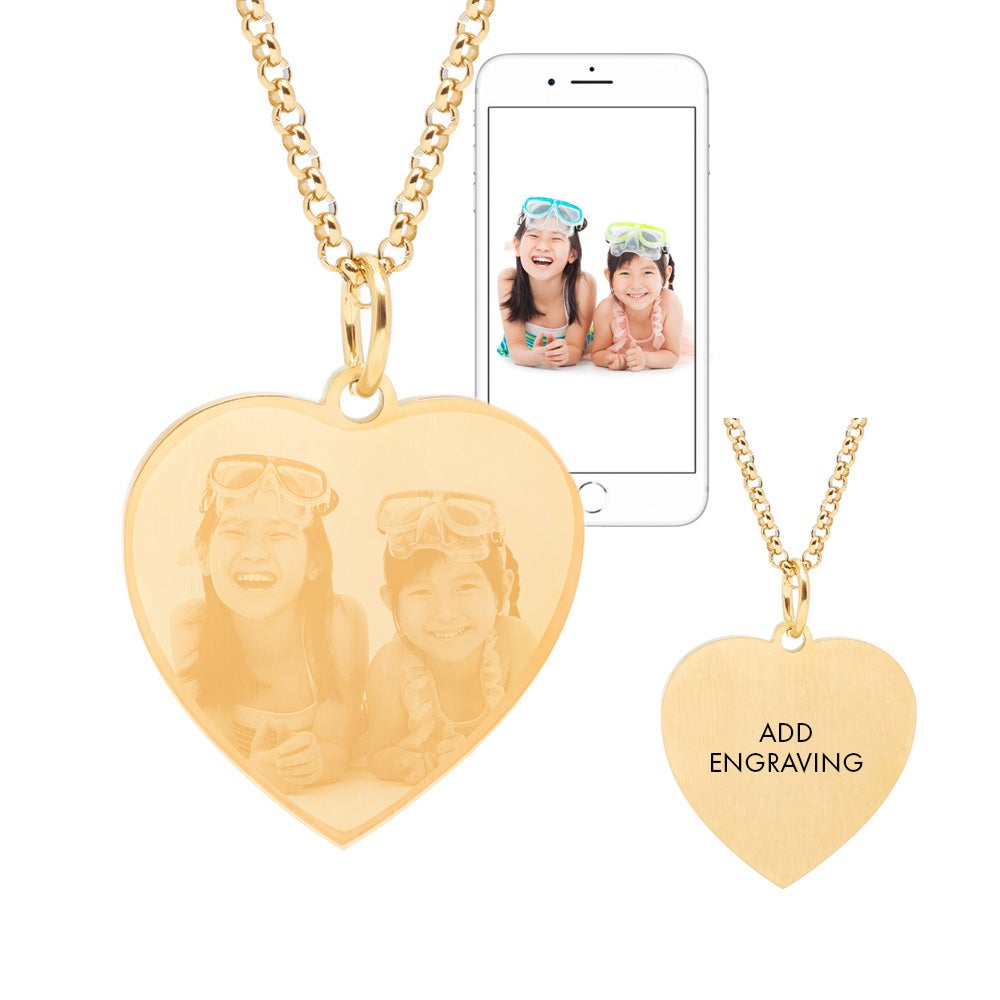 Gold Picture Necklace Heart Necklace