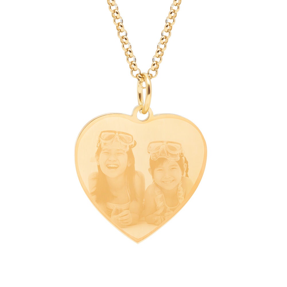 Gold Picture Necklace Heart Necklace