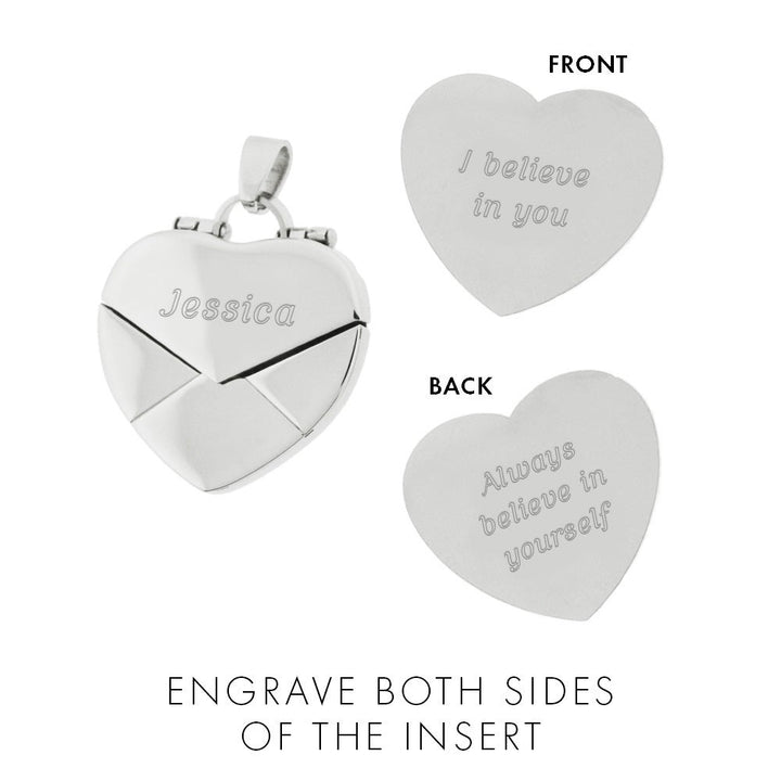 Engraved Heart Envelope Locket with Insert