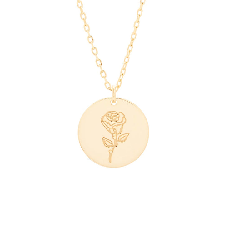 Gold June Flower Pendant - Rose