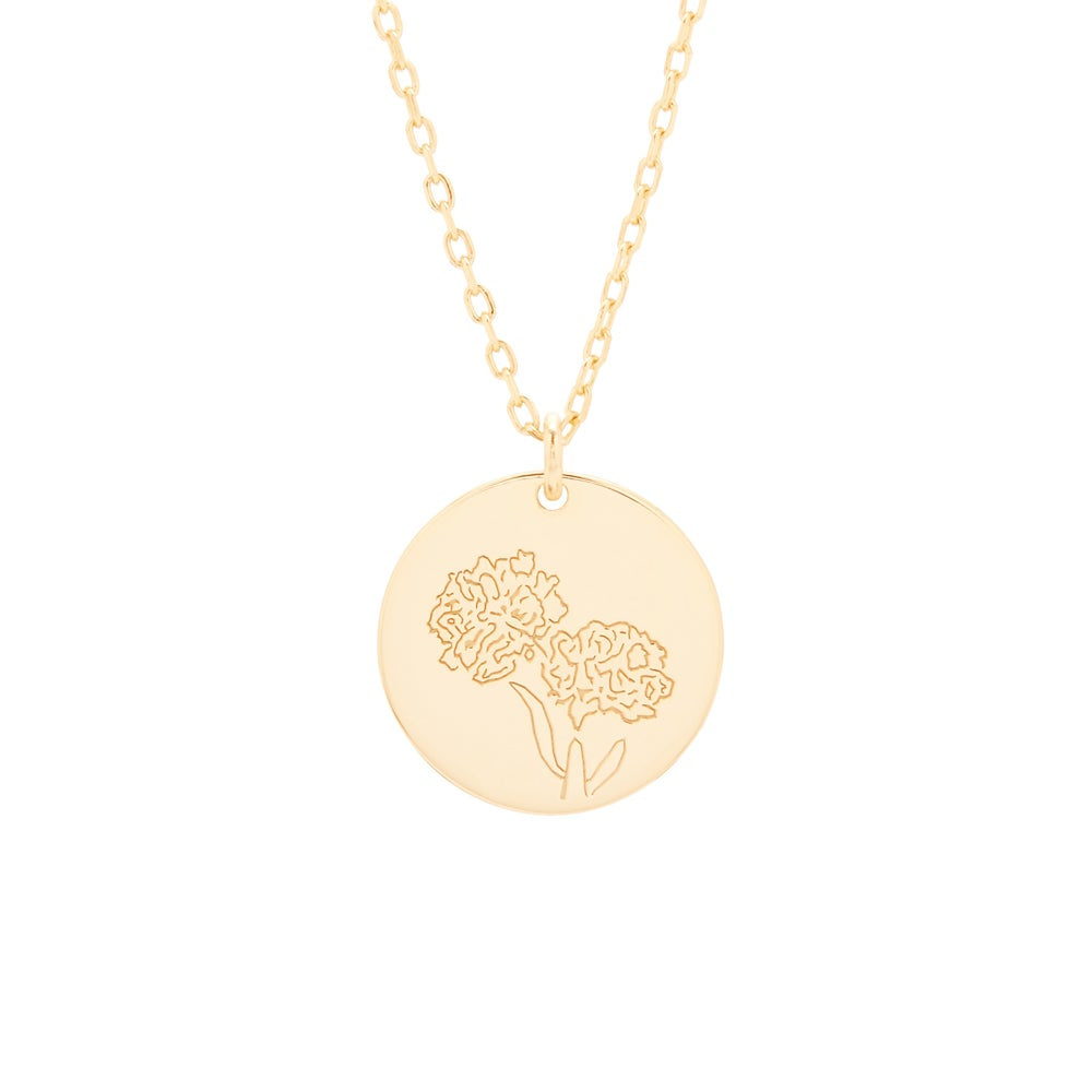 Gold October Flower Pendant - Marigold