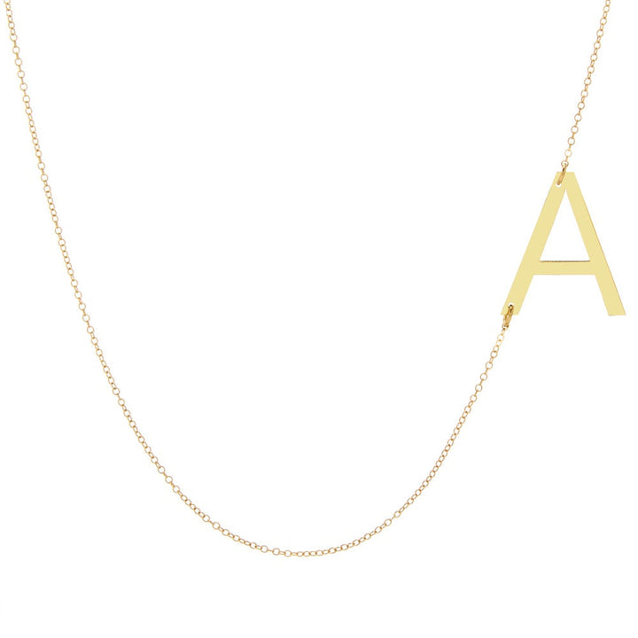 Gold Oversize Sideways Initial Necklace