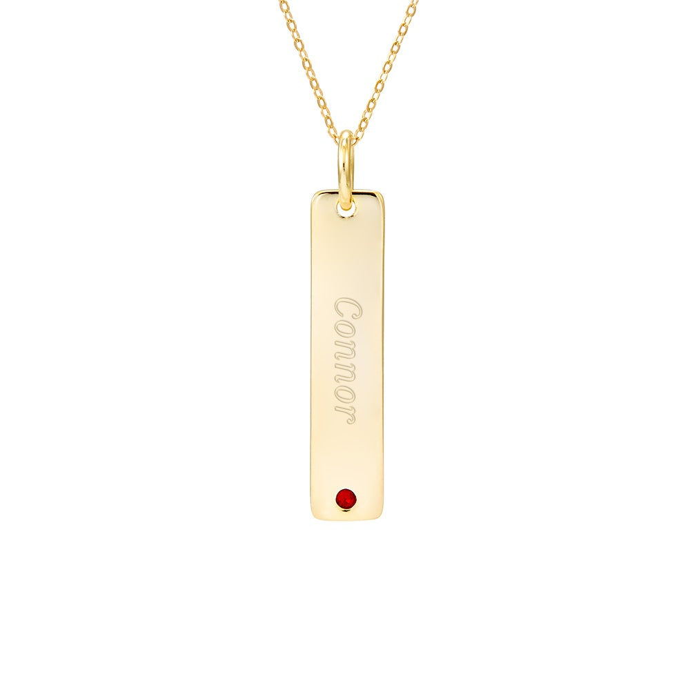 Close to the Heart Engravable Gold Birthstone Tag Pendant