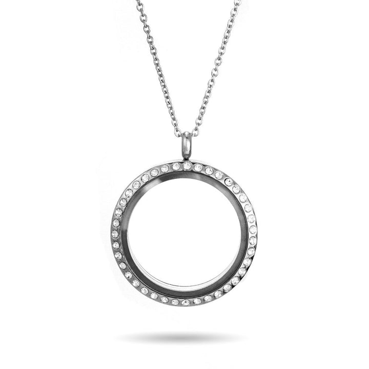 CZ Round Build A Charm Floating Locket