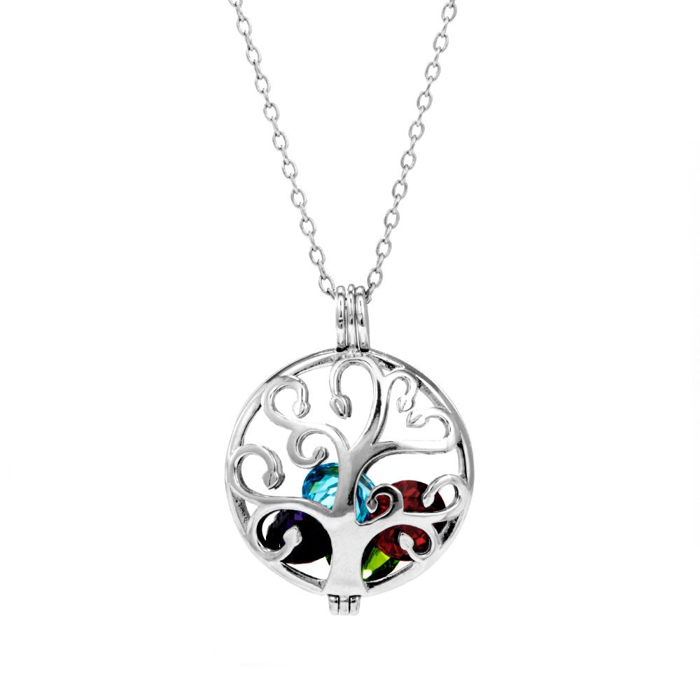 Family Tree 6mm Round Birthstone Locket