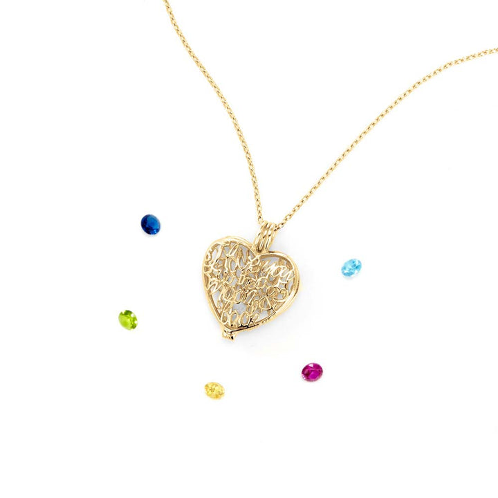 Gold Moon and Back 4mm Round Birthstone Locket