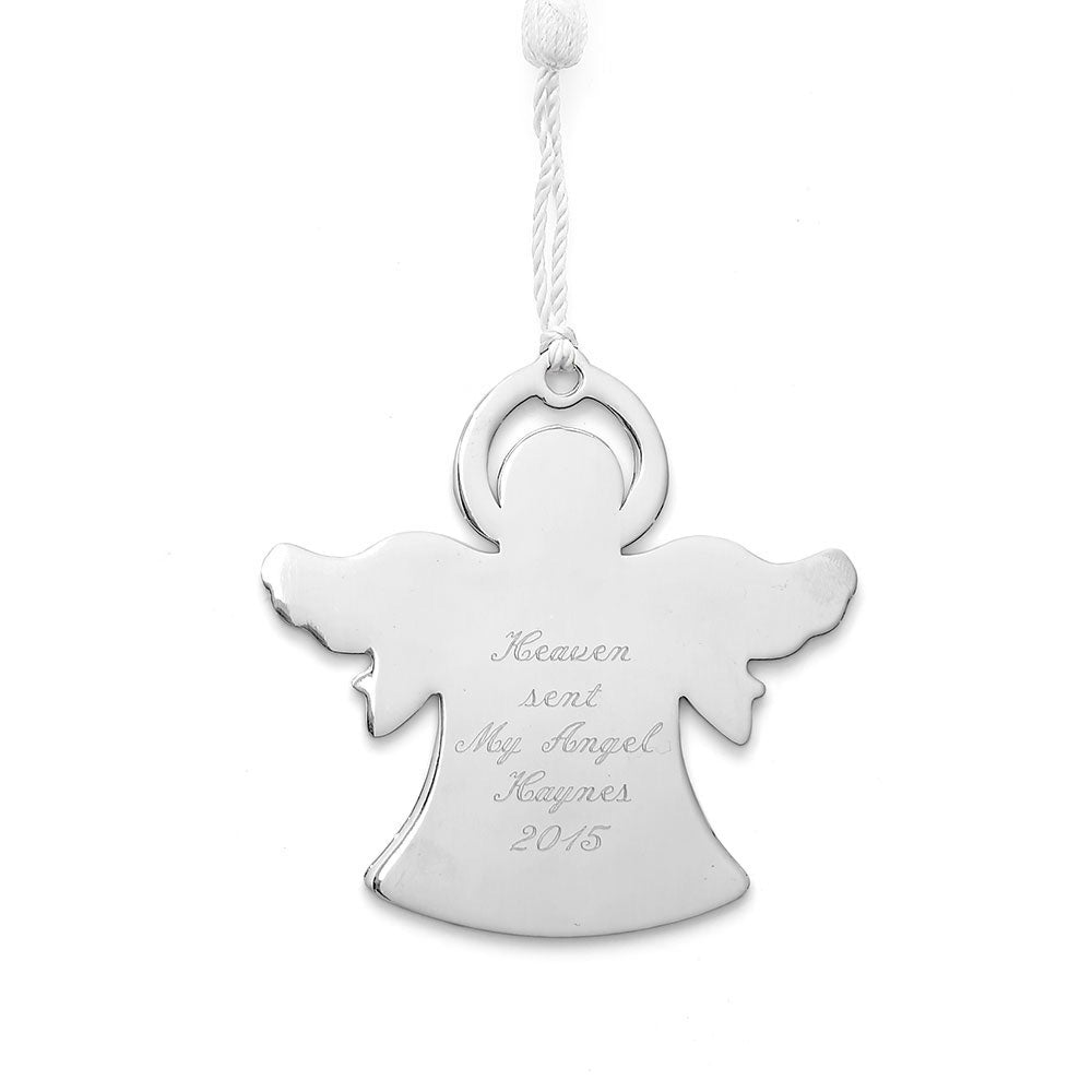 Engravable Angel Metal Christmas Ornament