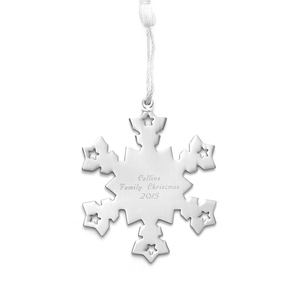 Personalized Snowflake Engraved Metal Ornament