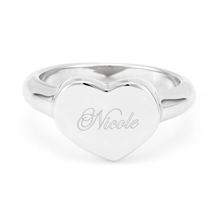 Stainless Steel Heart Signet Ring