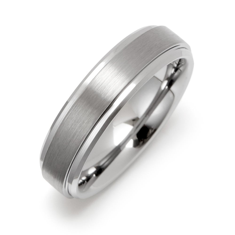 6mm Raised Center Tungsten Ring