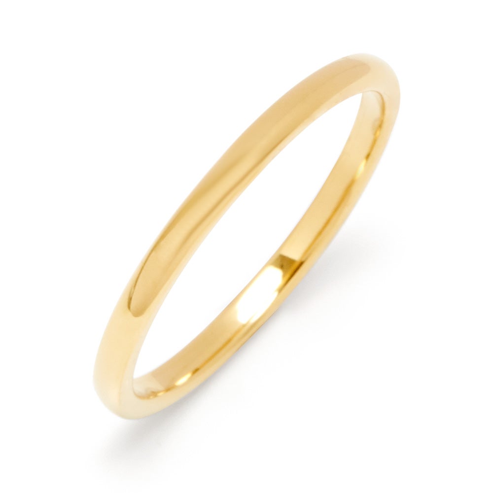 2 mm Thin Gold Tungsten Wedding Band