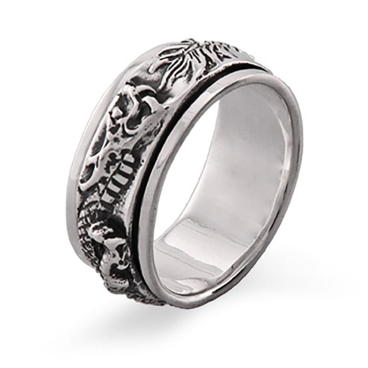 Sterling Silver Dragon Spinner Ring