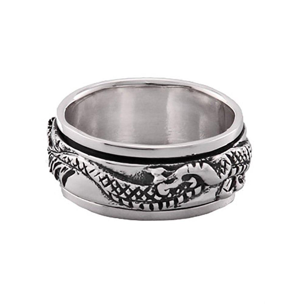 Sterling Silver Dragon Spinner Ring