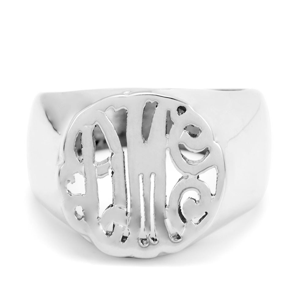 Sterling Silver Custom Monogram Signet Ring