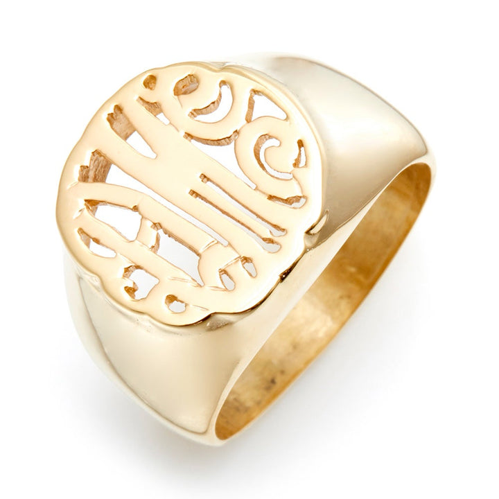 Gold Custom Monogram Signet Ring