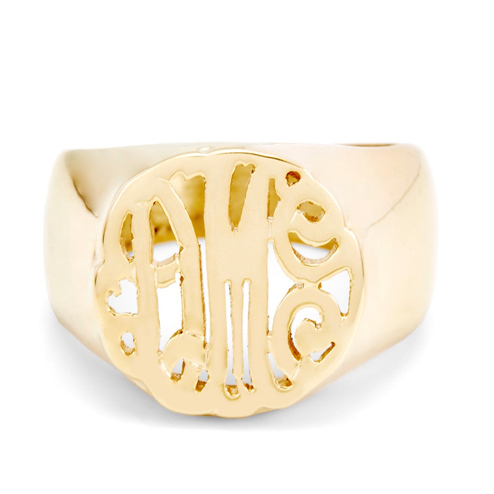 Gold Custom Monogram Signet Ring