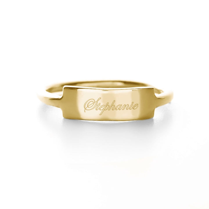 Engravable Bar Ring in Gold