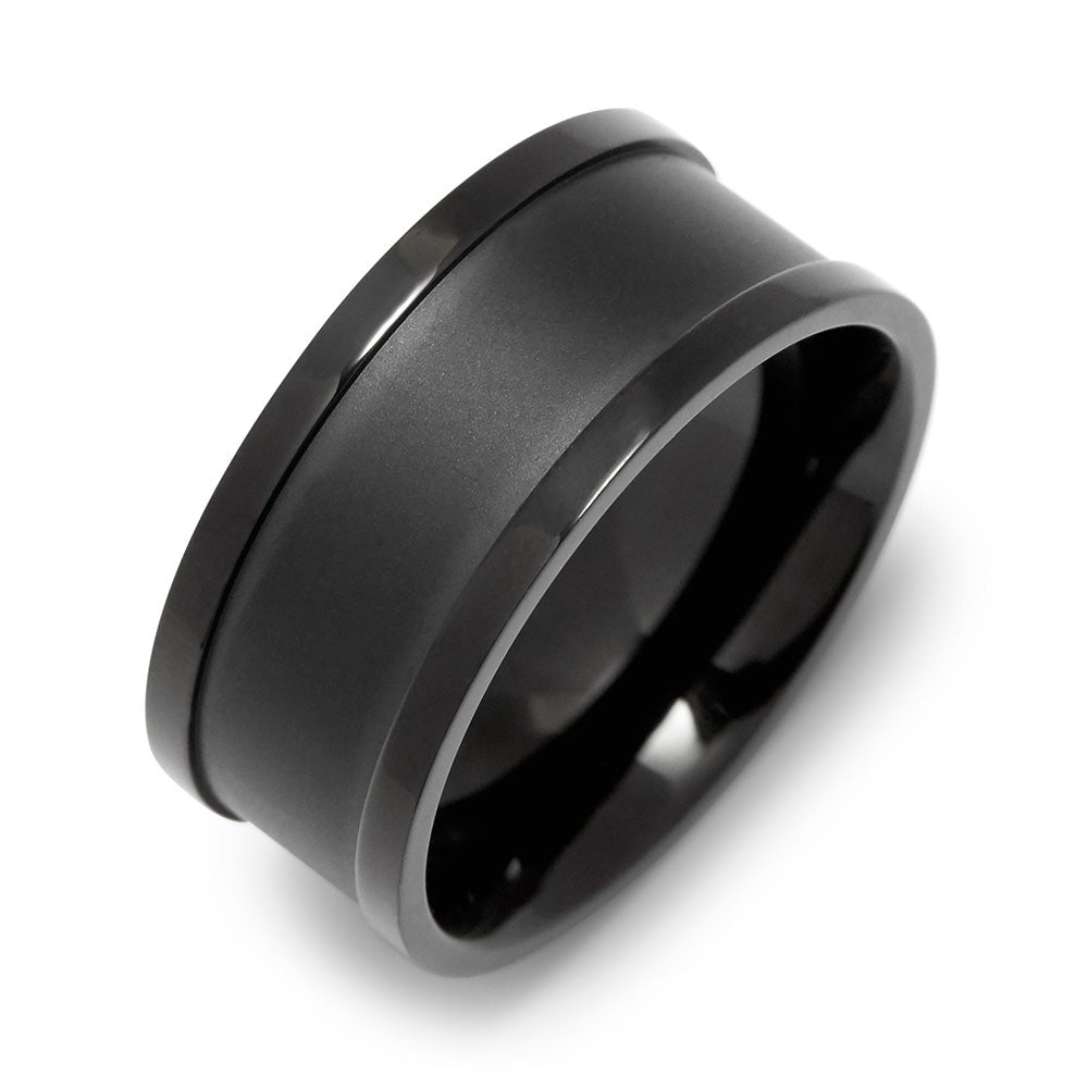 Men's Matte Black Center Ring