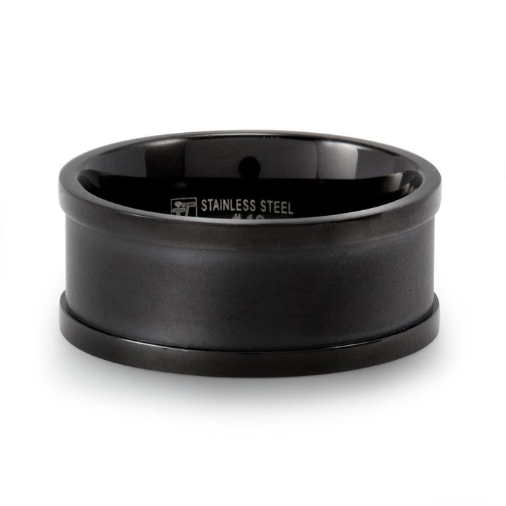 Men's Matte Black Center Ring