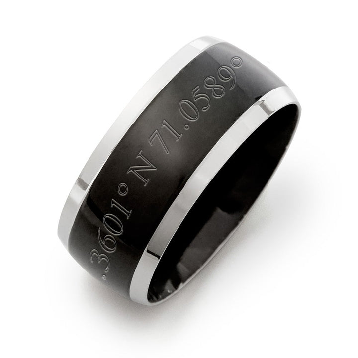 Custom Coordinate Men's Black Plate Steel Lined Band